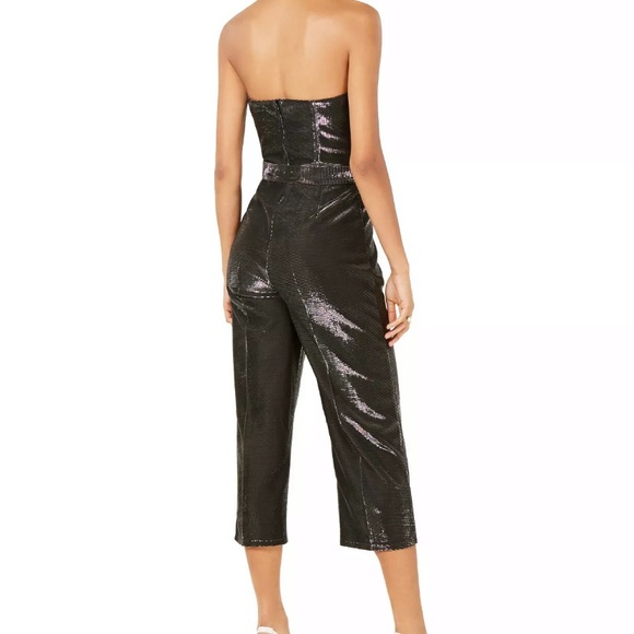 Lucy Paris strapless metallic jumpsuit - Picture 2 of 8